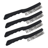Kit 4 Escova De Aço Para Limpeza Com Cabo Plástico
