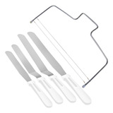 Kit 4 Espátulas Confeiteiro E Nivelador Inox Decoração Bolos