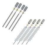 Kit 4 Espeto Triplo Tridente 4 Espeto Espada Inox Itagrill