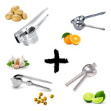 Kit 4 Espremedor Alho Laranja Batata E Limão Em Aluminio