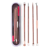 Kit 4 Extrator Cureta Tira Acne Cravos E Espinha Limpeza