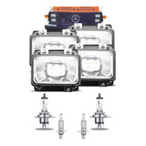 Kit 4 Farol Caminhao 1113 1313 1513 1524 2019 Cara Preta Mb
