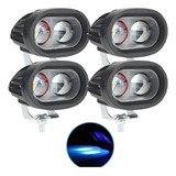 Kit 4 Farol De Led Duplo Blue Spot Empilhadeira Pulverizador