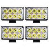 Kit 4 Farol De Milha 24w 8 Leds 12v 24v Carro Jeep Caminhõe