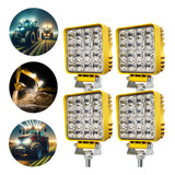 Kit 4 Farol Led Milha Quadrado 48w Grosso Escavadeira Trator
