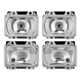 Kit 4 Farol Mb 1113 1313 1513 2013 Cara Preta Mercedes Vidro