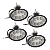 Kit 4 Farol Milha 8 Led 24w 12v 24v Oval Carro Trator