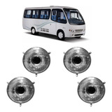 Kit 4 Farol Universal Redondo Ônibus Urbano micro