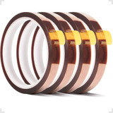 Kit 4 Fita Térmica Para Alta Temperatura Kapton 10mm X 33 Mt