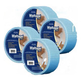 Kit 4 Fitas Telada Azul Waltape Plus P  Drywall 100m Walsywa