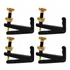 Kit 4 Fixos Micro Afinadores Para Violino 4/4 Preto/ Dourado