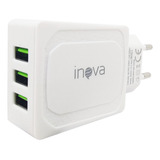 Kit 4 Fonte Carregador Rápido 3 Saídas Usb 5 1a Turbo Inova Cor Branco