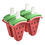 Kit 4 Forma Sorvete Picole Paleta Recheada C palito Saudavel Cor Melancia
