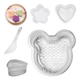 Kit 4 Formas Onigiri Sushi Colher Gohan Introdução Alimentar