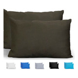 Kit 4 Fronhas Avulsas Para Travesseiro Malha Lisa 100 Algodão Toque Macio Com Zíper Hotel Pousada Cor Marrom Cozzilar