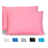 Kit 4 Fronhas Avulsas Para Travesseiro Malha Lisa 100 Algodão Toque Macio Com Zíper Hotel Pousada Cor Rosa Bebê Cozzilar