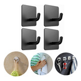 Kit 4 Gancho Parede Adesivo Metal Suporte Toalha Cabide Quad
