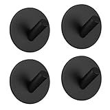 Kit 4 Ganchos Adesivo Metal Redondo Para Parede Reforçado Suporte Multiuso Banheiro Cozinha E Quarto Preto LOJA ROCCAMARE