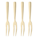 Kit 4 Garfos Para Petiscos Frutas Aperitivo Aço Inox Wolff