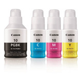 Kit 4 Garrafas De Tinta Original Canon Mega Tank Gi 10 G6010