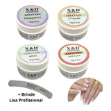 Kit 4 Gel X d Alongamento Unha Profissional Base Manicure Cor Sortido