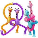 Kit 4 Girafas Pop It Tubo Estica E Gruda Fidget Toys Tiktok
