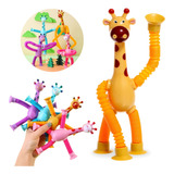 Kit 4 Girafas Pop It Tubo Led Estica Gruda Melman Magic Full