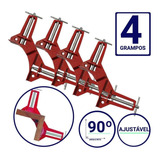 Kit 4 Grampo Sargento Angular 90 Graus Marceneiro Vidraceiro