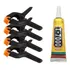 Kit 4 Grampos Presilhas Fixa Tela Celular   Cola T7000 15ml