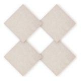 Kit 4 Guardanapo Liso Bege Poli linho 40x40cm Rafimex