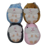Kit 4 Hamster Pelúcia Com Chaveiro
