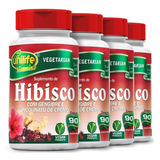 Kit 4 Hibisco C Gengibre 90 Cápsulas 500mg Unilife