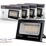 Kit 4 Holofote Super Led Refletor 30watts Mini A Prova D'água 110v/220v Bivolt Branco Quente 3500k