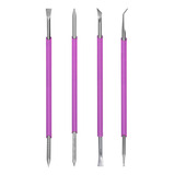Kit 4 Instrumentos Podologia Manicure Unha Inox Arte Sedução