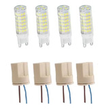 Kit 4 Lâmpada Led Halopim G9 7w Lustre 4 Soquete Rabicho