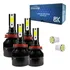 Kit 4 Lâmpada Ultra Led Super Farol Alto Baixo + Milha 8000k