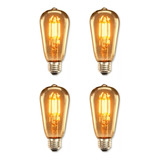 Kit 4 Lâmpadas Filamento Led Homefy Decorativa Retrô Vintage Âmbar Branco quente 110v 220v