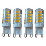 Kit 4 Lâmpadas Halopim 7w Led Branco Quente Iluminação G9