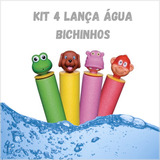Kit 4 Lança Água Infantil Animal Bichinhos Piscina E Praia