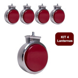 Kit 4 Lanterna Bojuda Foguinho Maria Led Cromada Vermelha