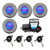 Kit 4 Led 65 Inox Comando Adaptad Garra Para Piscinas