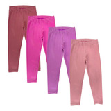 Kit 4 Legging Lisa Infantil Menina Cotton Juvenil Básica