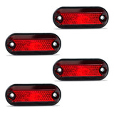 Kit 4 Lente Lanterna Iluminação Delimitadora Vermelho Gf