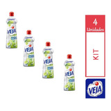 Kit 4 Limpador Multiuso Power Fusion Limão Veja 500ml Mais