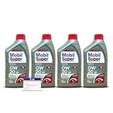 Kit 4 Litros Oleo Mobil Super Dexos 1 0w 20 Api Sp Sintetico