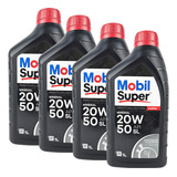 Kit 4 Litros Óleo Motor 20w50 Sl Mineral Mobil Super