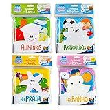 Kit 4 Livro Bebê Na Hora Do Banho Fica Colorido Com Água Squeaky Todolivro