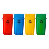 Kit 4 Lixeira 60 Litros Lar Coleta Seletiva