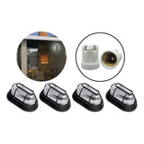 Kit 4 Luminária Arandela Tartaruga Preta E27 P Jardim Ip65