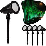 Kit 4 Luminária Espeto Jardim Lâmpada Cob Led 7w Luz Verde